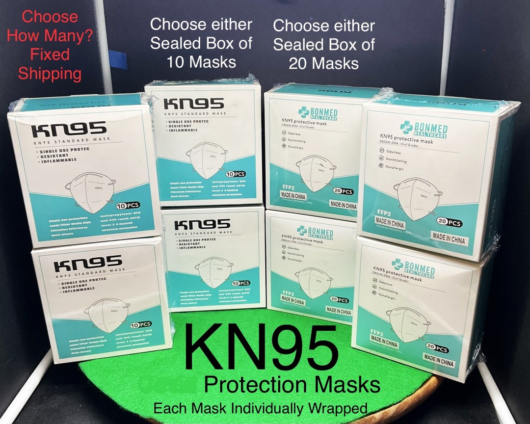 1KN95 Masks Sealed Box of 10 or 20 Each Mask Individually Wrapped. No