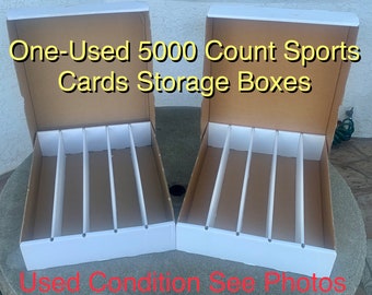 One-5000 Count Used Super Monster Cardboard Storage Box Full Lid Heavy Duty for Trading Cards. Not for Top Loaders Boxes in good Condition.