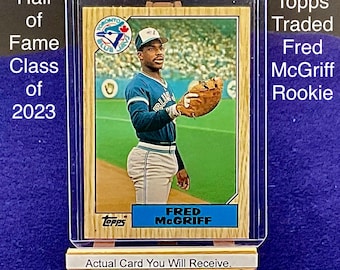 1987 Topps Traded Fred McGriff Baseball Rookie Card No.74T in NM Condition Great Color. Red Hot Card Newest Member of MLB Hall of Fame 2023.