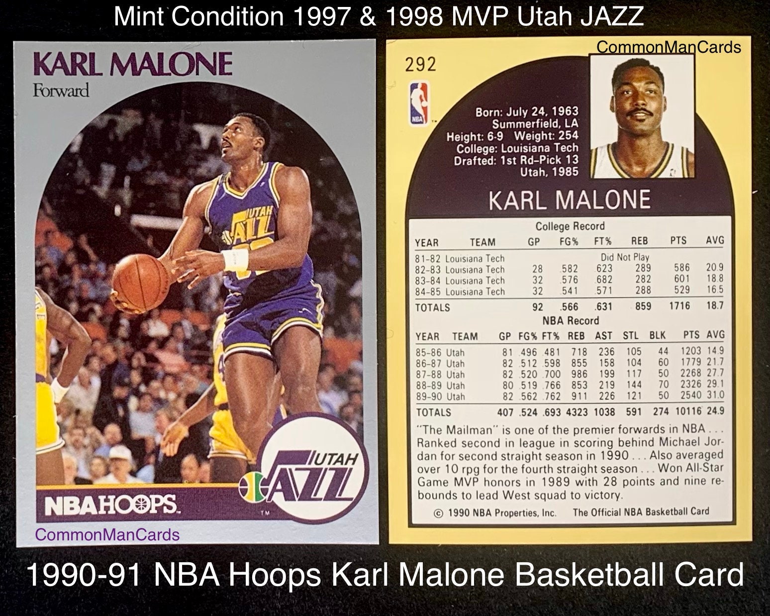 Karl Malone Card - Etsy