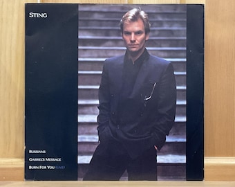 Sting Vinyl 1985 "Russians" 12inch Single LP Record in NM Condition Tested Plays Perfectly Gabriel's Message I Burn For You CommonManCards