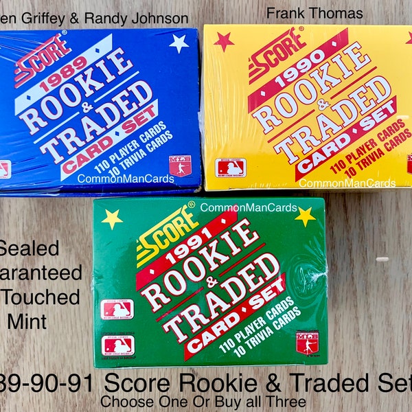 1989-1990-1991 Score Baseball Rookie and Traded Set(s) Sealed Guarenteed UnTouched, Buy One or all Three you Pick. Griffey Thomas Bagwell RC