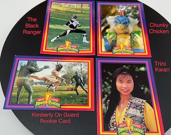 1994 Power Rangers 4 Card Lot No. 21,35,46,53. Includes Trini Kwan,Kimberly,Chunky Chicken, The Black Power Ranger. See Photos for Condition