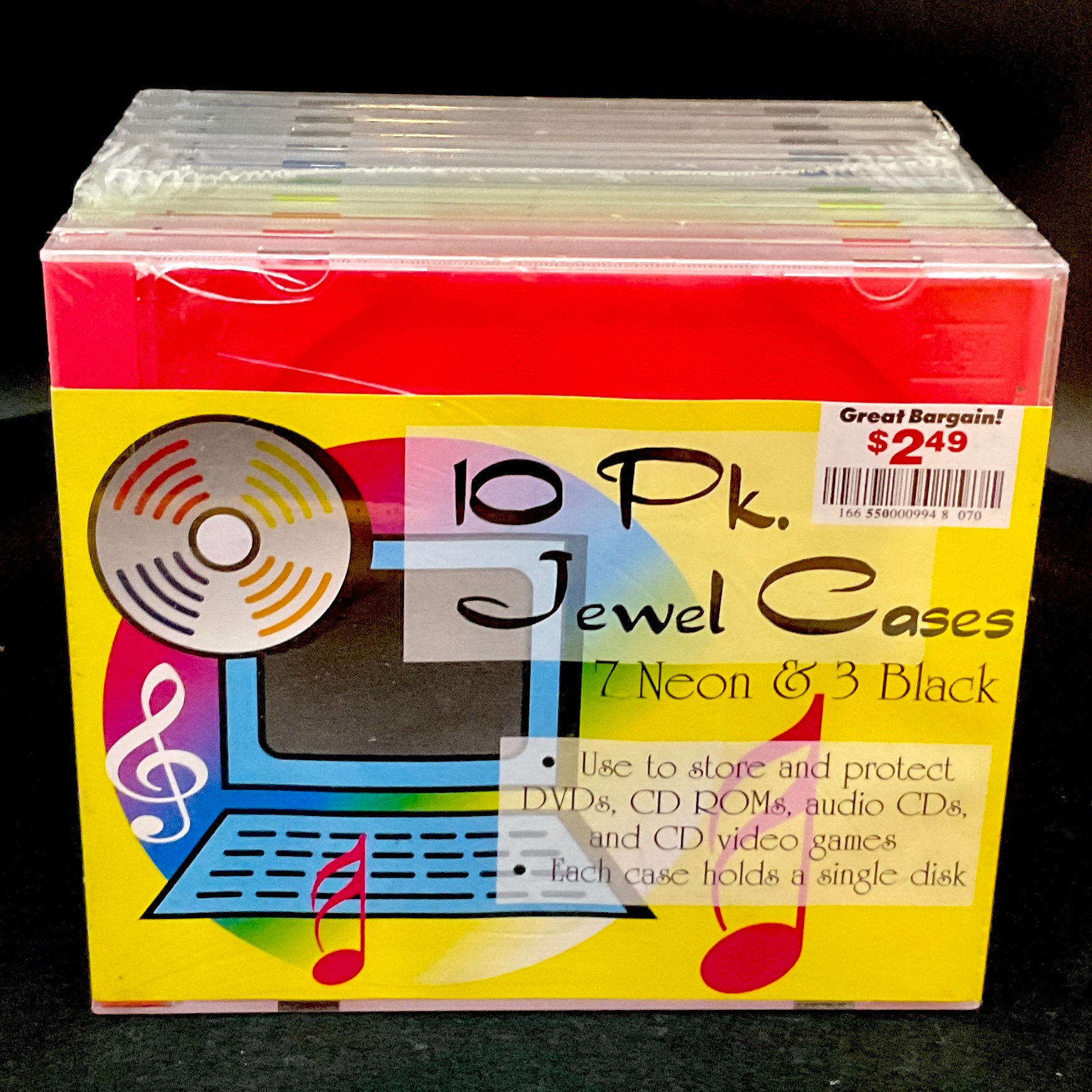 Empty Jewel Cases 10 Pack 7 Neon 3 Black. Store and Protect Etsy