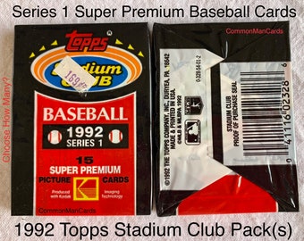 1992 Topps Stadium Club Baseball 15 Cards Series 1 Wax Pack(s) Pick How Many?Fixed Shipping Possible Chipper Jones #1 Draft Pick Insert Card