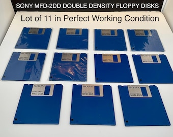 Sony MFD-2DD 3.5 Inch Micro Floppy disk Double Density Lot of 11, 1MB (see Description) All Disks used in New Looking and Working Condition.