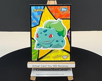 1999 Topps Pokemon The First Movie Bulbasaur Sticker/Puzzle Card.  Topps Insert Card. Blue Logo First Printing. See Pictures for Condition.