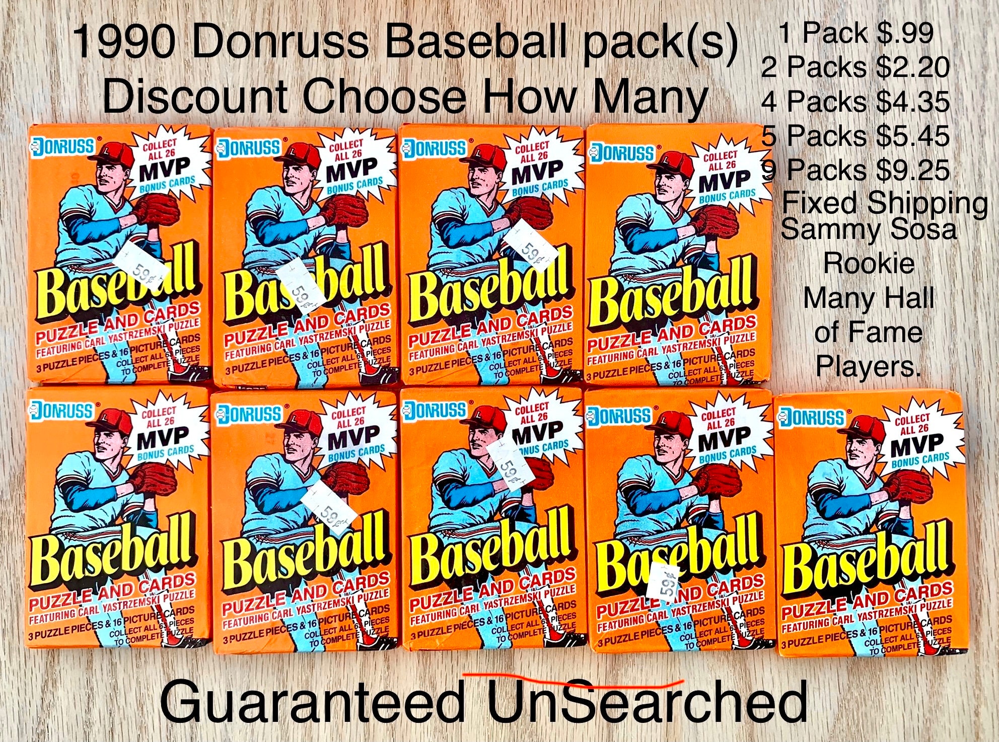 1990 Donruss Packsdiscount Choose How Many Unsearched MLB - Etsy