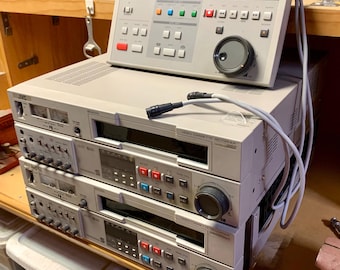 Vintage JVC br-800U professional VCR of S-VHs editing w/ RM-G800U Controller + Cables Included In Like New Working Condition. Museum Quality
