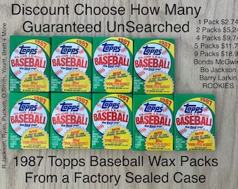 1987 Topps Wax Pack(s)/Box Baseball Cards from a Factory Sealed Case The more you buy the less you pay per Pack Gaurenteed unsearched