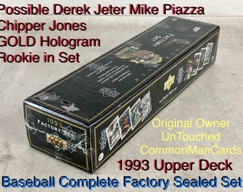 1993 Upper Deck Complete Factory Sealed Set by Original Owner.Derek Jeter Mike Piazza Chipper Jones Rookie Possible GOLD Hologram MINT? PSA?