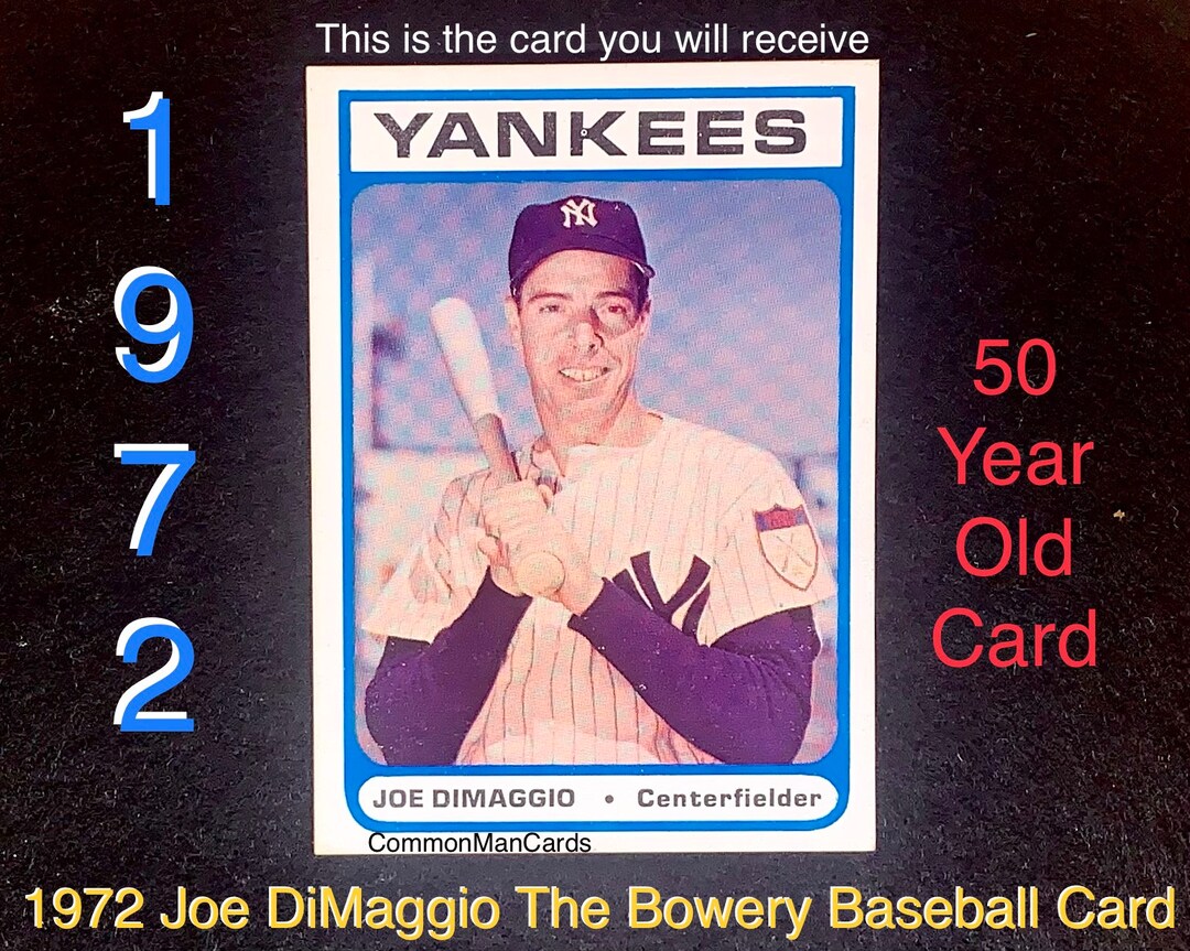 1972 Joe Dimaggio Bowery Bank Baseball Card Nrmt Condition - Etsy