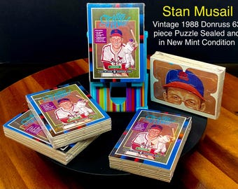 1-1988 Donruss STAN MUSIAL Puzzle.Complete 21 Card Insert 63 Piece Puzzle Set Includes Card#641 Cardinals.All sets Sealed to keep them Mint.