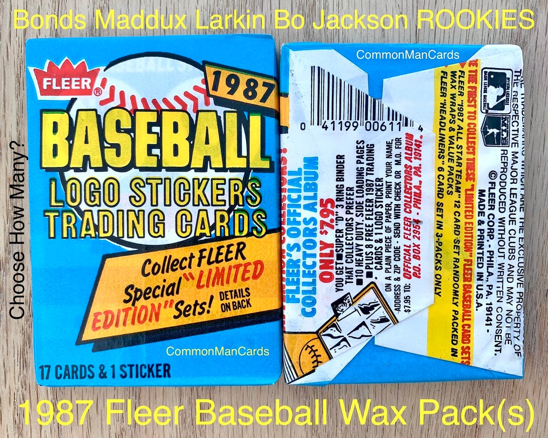 1987 Fleer Baseball Card Wax Packs Choose How Many 17 Cards Etsy Italia