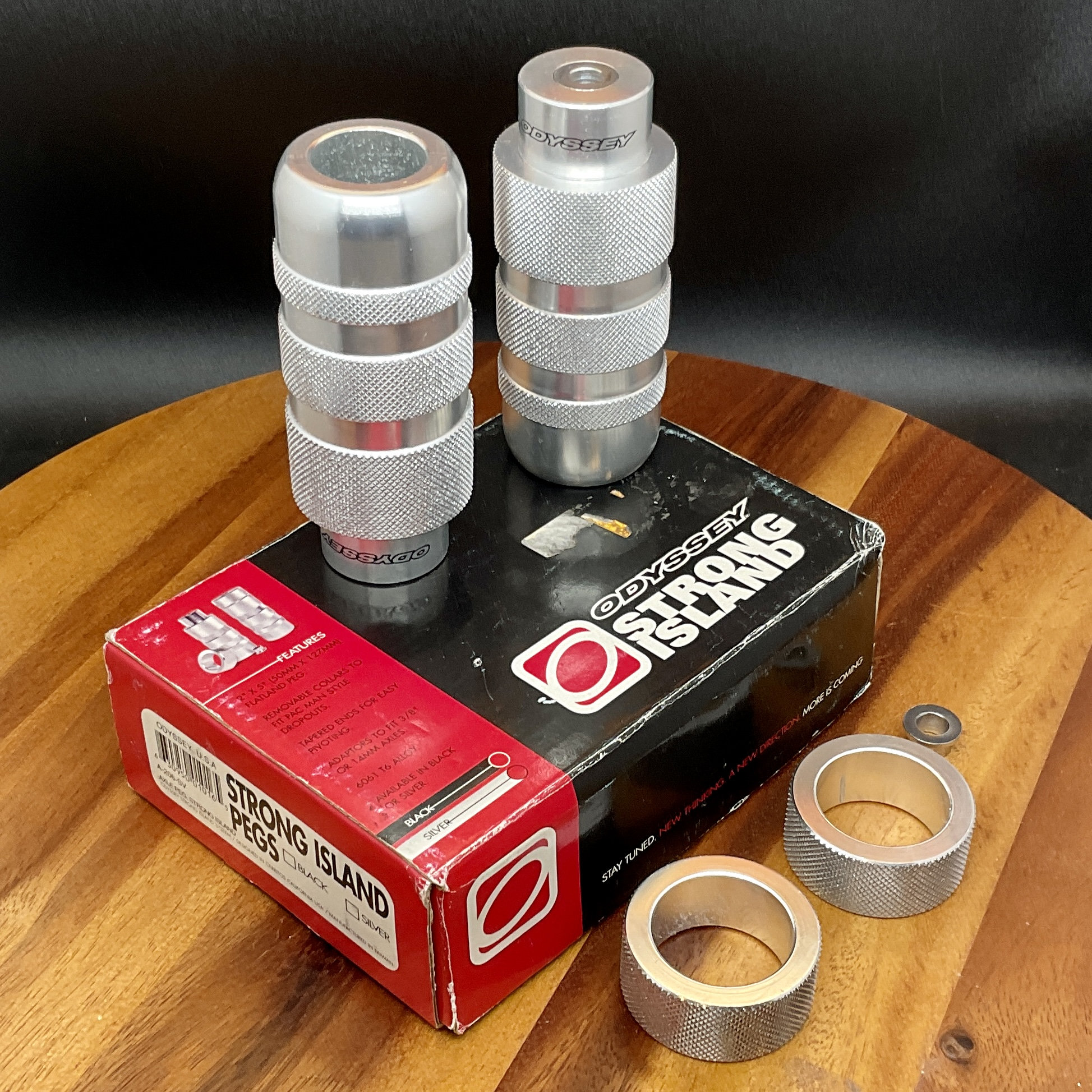 BMX Pegs Odyssey Strong Island 2x5 Flatland Pegs. Old School Pegs Tapered Ends for Easy Pivoting Hollow Silver Alloy Brand New in Orig Box Etsy