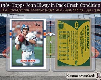 1989 Topps John Elway Denver Broncos #241 Football Card in Beautiful Condition in Top Loader Denver Broncos Super Bowl Champion in 1998&1999