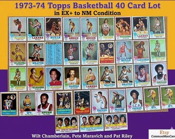 1973-74 Topps Basketball Card Lot(41 Cards)-Featuring Two-Wilt Chamberlain,Pete Maravich,Pat Riley(Lakers)Two Clean Checklist CommonManCards