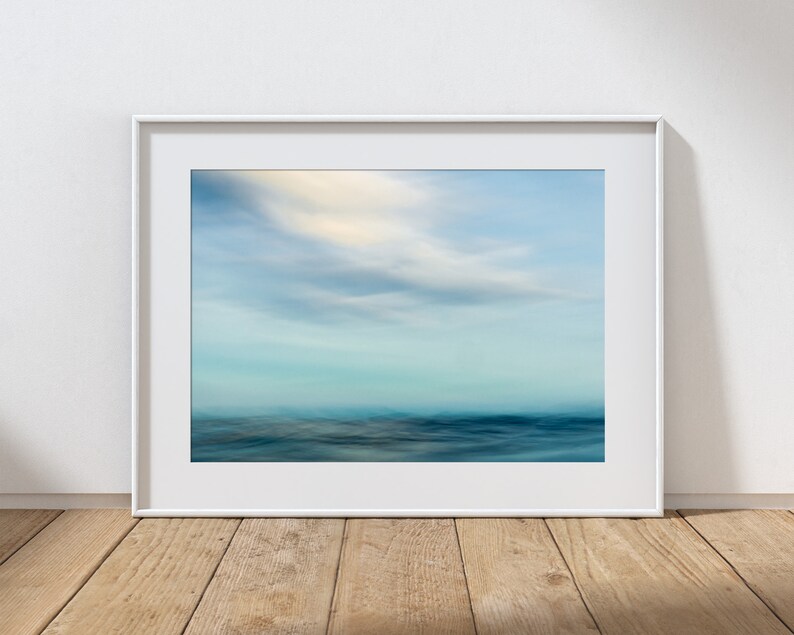 MOTION NO.3 Long Exposure In Water Seascape, Cullercoats Bay, North East England. Photographic Giclee Print A4, A3, A2. image 1