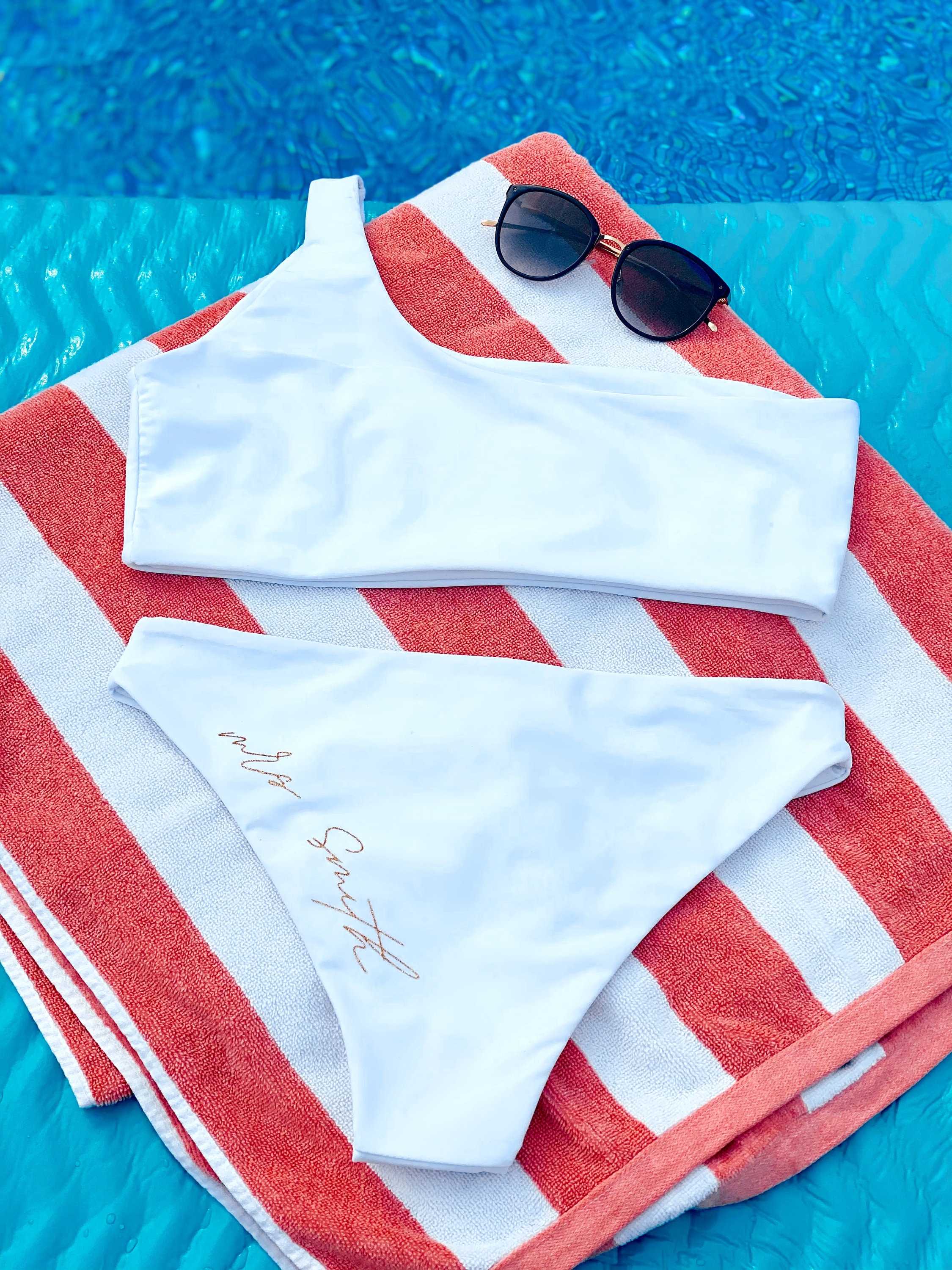 Bridal One Strap Bikini Etsy