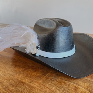 Midnight Western Bride Bridal Hat