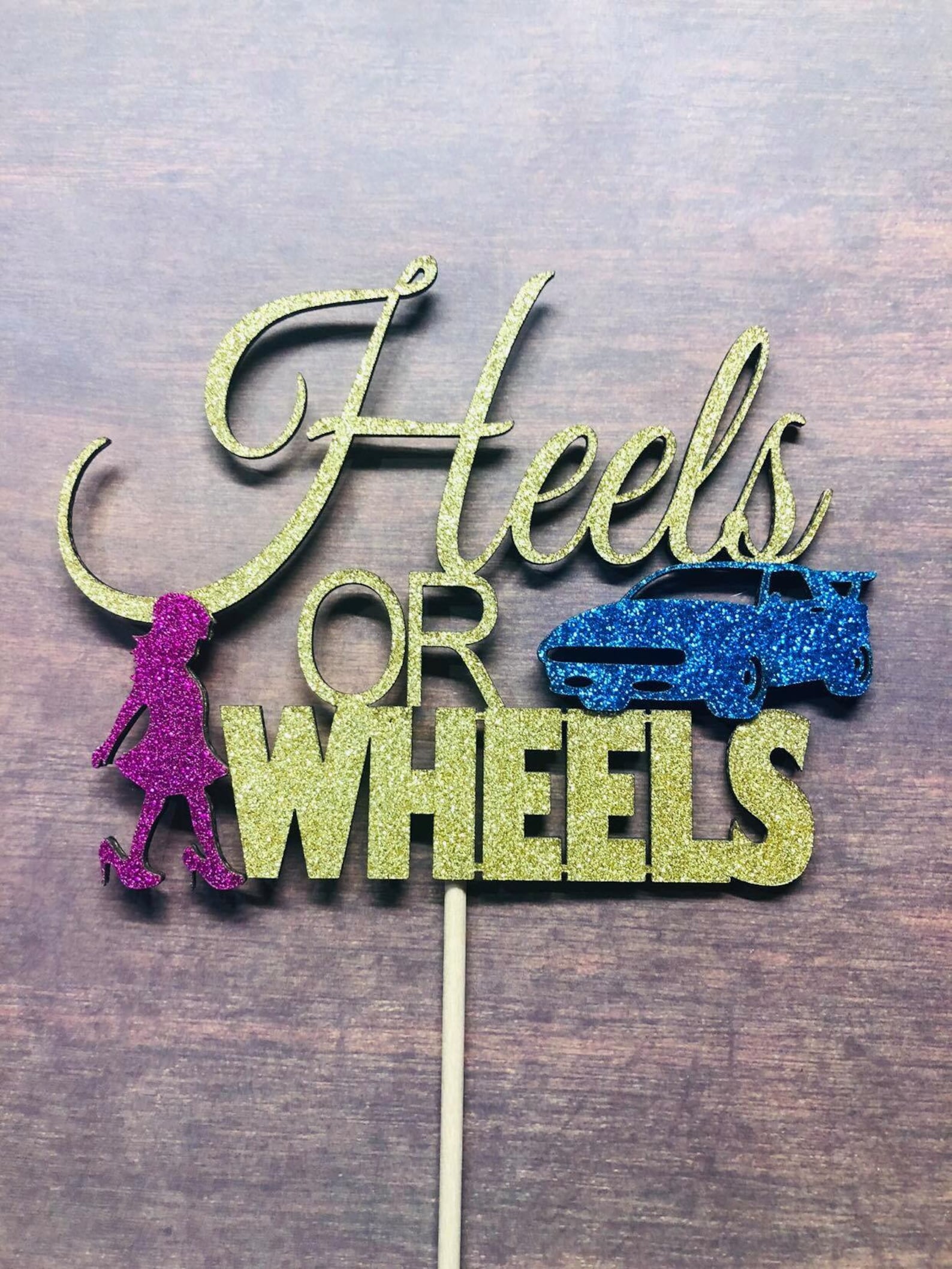 DIGITAL FILE Heels or Wheels Cake Topper SVG Etsy