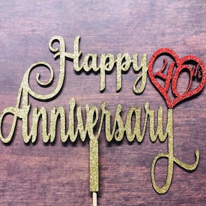 DIGITAL FILE 40th Anniversary Cake Topper - SVG