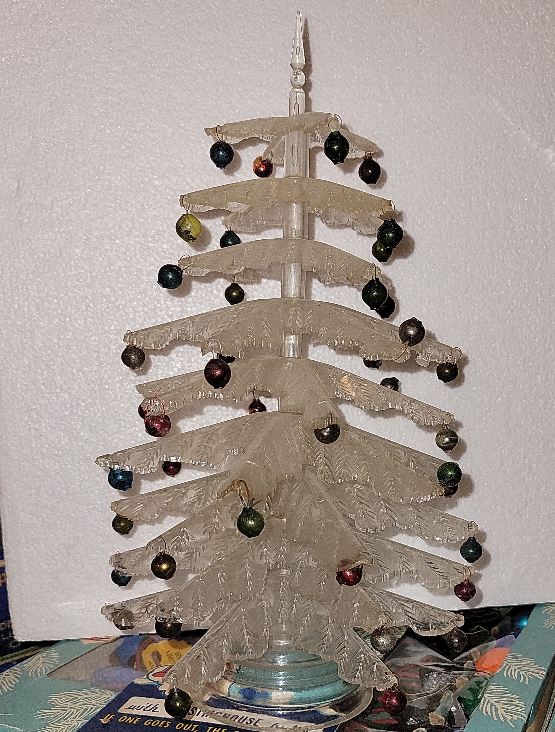 Vtg Christmas Crystal Pine tree Peerless mgf. Etsy