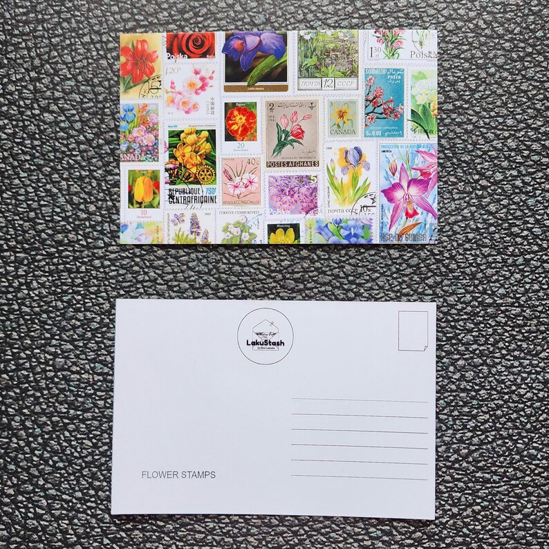 Cartes postales "Timbres" Flower