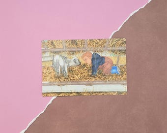 Postkarte Auf dem Bauernhof