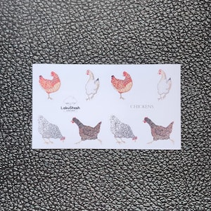 Feuille d'autocollants « Poulets »