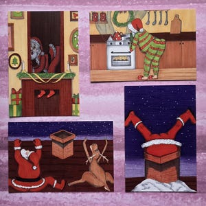 Cartes postales Père Noël maladroit