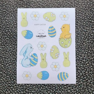 Feuille d'autocollants « Joyeuses Pâques »
