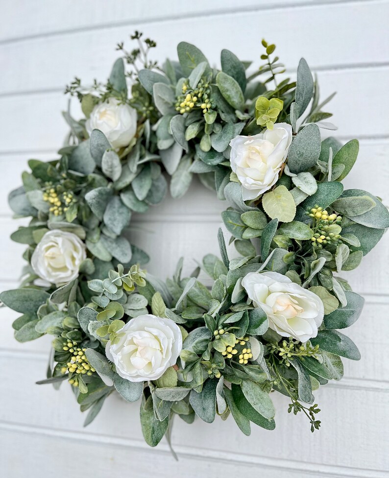 Everyday Greenery Wreath With Lambs Ear Eucalyptus and Etsy