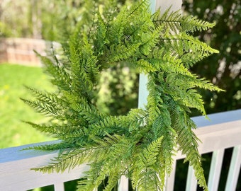 Faux Fern Wreath for Front Door, Year Round Wreath, Greenery Wreath, Summer Wreath, Everyday Wreath for Front Door, Entryway Decor