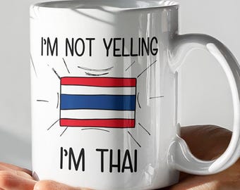 Funny Thai Coffee Mug: Thailand Flag Souvenir Gift