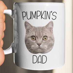 Presente personalizado para pai de gato, caneca personalizada com nome de gato, presente para pai de gato, caneca personalizada para animal de estimação, presente para dono de gato, caneca para pai de gato, ideia de presente para pai de gato