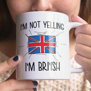 Gift For British, Funny British Coffee Mug, UK Gift, Great Britain Flag United Kingdom Souvenirs, English Birthday Gift