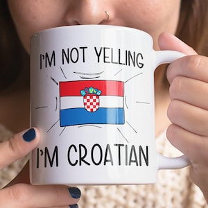 Gift For Croatian, Funny Croatian Coffee Mug, Croatia Gift, Croatian Flag Croatia Souvenirs, Croatian Birthday Gift, Balkan Gift