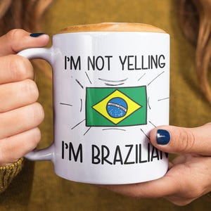 Gift For Brazilian, Funny Brazilian Coffee Mug, Brazilia Gift, Brazilian Flag Brazil Souvenirs, Brazilian Birthday Gift
