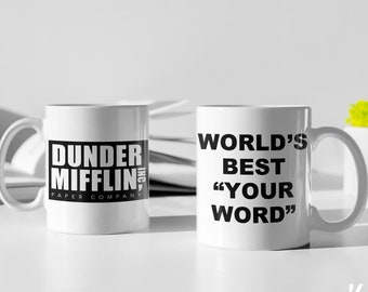 Mug personnalisé The Office, Mug Mifflin Dunder personnalisé, Mug Best World's Best personnalisé, cadeau Dunder Mifflin, Dunder Mifflin