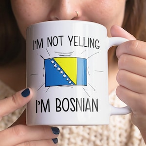 Gift For Bosnian, Funny Bosnian Coffee Mug, Bosnia Gift, Bosnian Flag Bosnia Herzegovina Souvenirs, Bosnian Birthday Gift