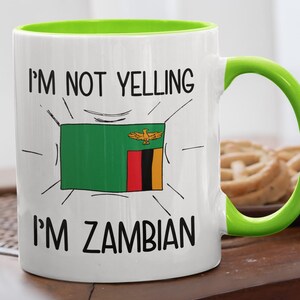 Gift For Zambian, Funny Zambian Coffee Mug, Zambia Gift, Zambian Flag Zambia Souvenirs, Zambian Birthday Gift