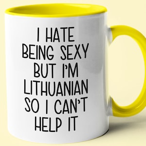Caneca de café lituana, presente engraçado para esposa ou marido lituano, lembrança da Lituânia