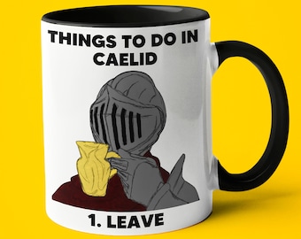 Mug Elden Ring Meme, cadeau Elden Ring, cadeau pour joueur d'Elden Ring, choses à faire à Caelid disant Funny Gamer Mug