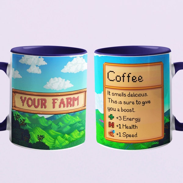 Personalized Stardew Valley Mug, Stardew Valley Gift, Valley Coffee Mug, Stardew Valley Game, Stardew Valley Cup, Stardew Mug, Coffee Stats