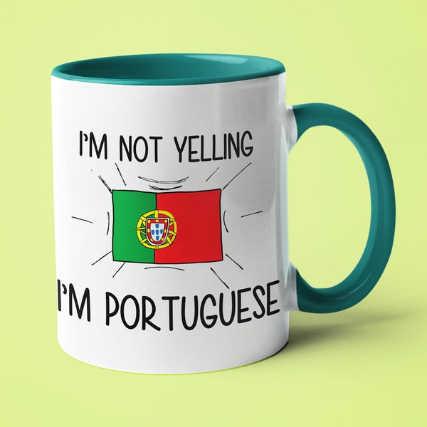 Je ne crie pas je suis portugais tasse, idée cadeau portugaise, cadeau pour portugais, cadeau pour portugais, cadeau de maman portugaise, cadeau de papa portugais, tasse de drapeau portugais