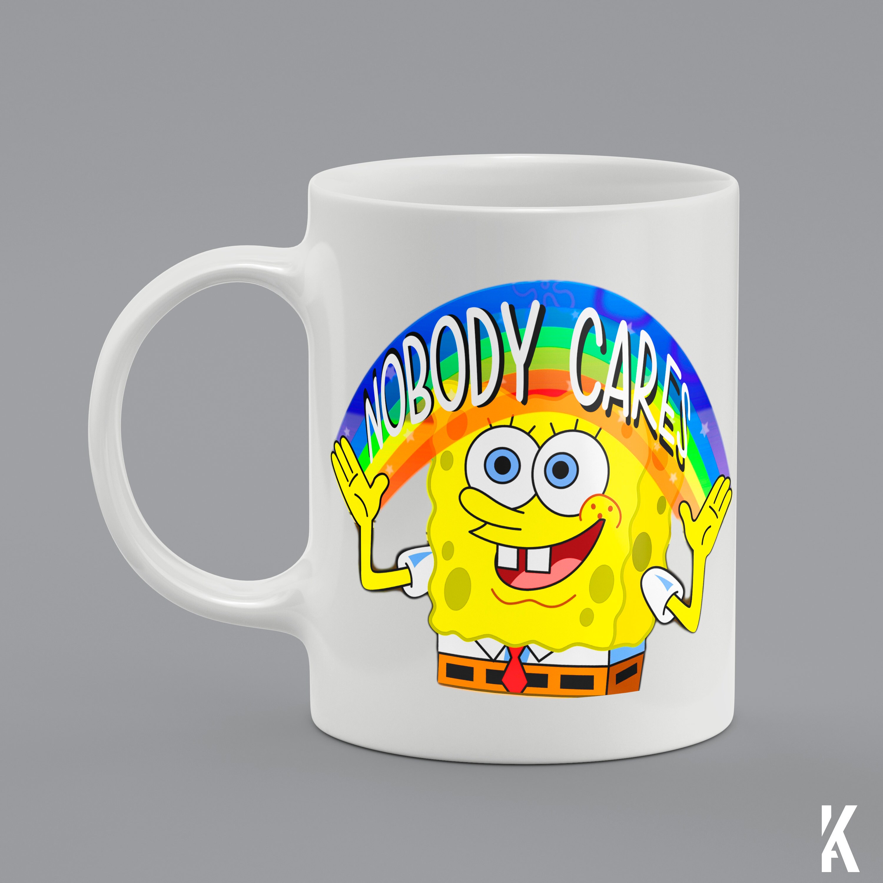 Spongebob Mug Spongebob Gift Nobody Cares Sassy Mug Etsy