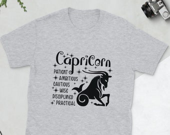 Capricorn Facts Traits Horoscope Zodiac Astrological Sign Funny T-Shirt, Born On December 22 - January 19 Gifts, Capricorn Birthday Present,