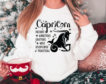 Capricorn Sweatshirt Vintage Capricorn Shirt Crew Neck Sweatshirt Capricorn Gifts Zodiac Shirts Vintage Zodiac Shirt Astrology Shirt Aesthet