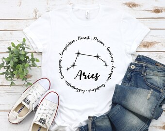 Camisa de Aries, Zodíaco de Aries, Regalos de Aries, Astrología de Aries, Regalos del zodiaco, Aries del zodiaco, Regalos para Aries, Cumpleaños de Aries, Chica de Aries, Signo de Aries